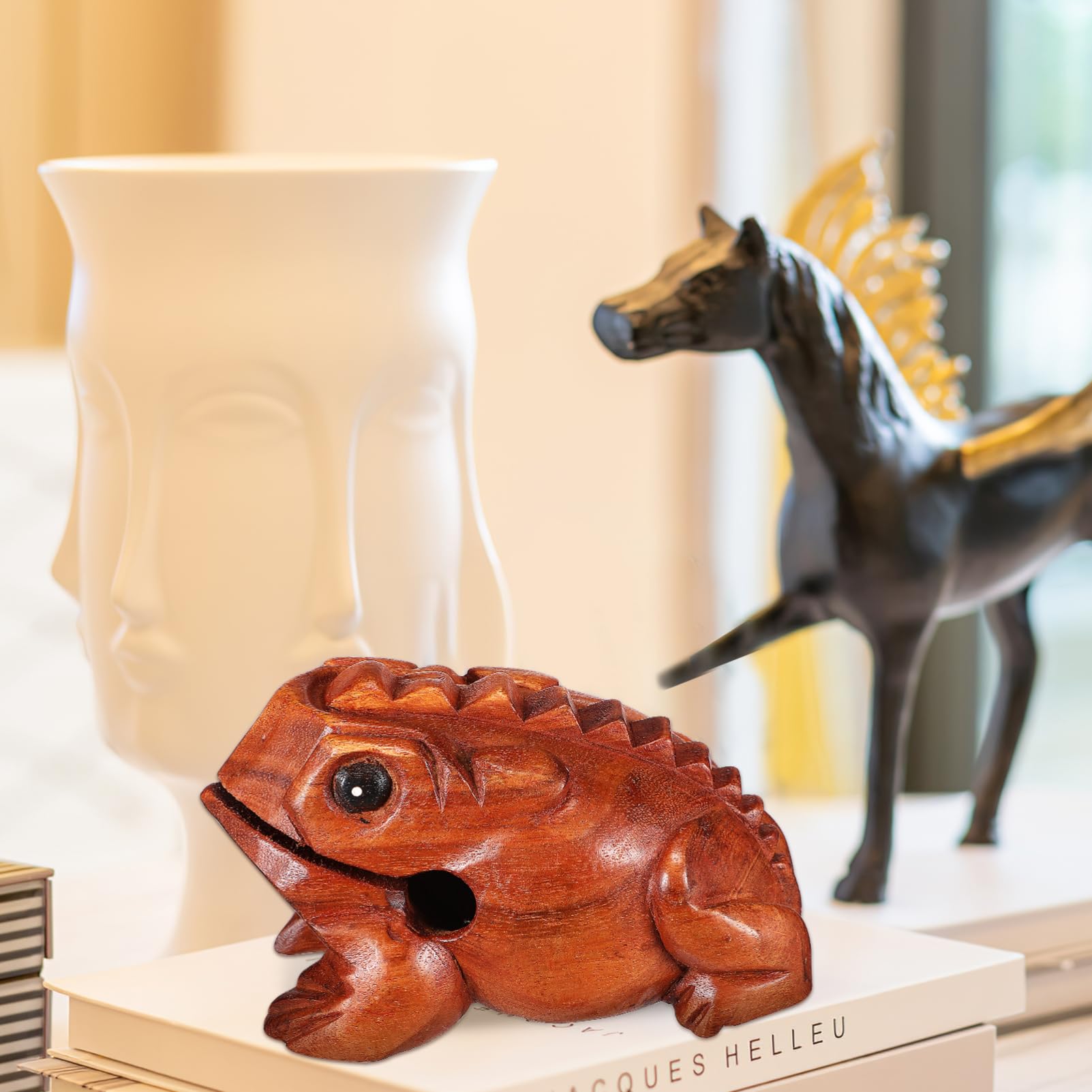 Amazon.com: BESTonZON 3pcs Wooden Sound Animal Ornaments Toad Pig